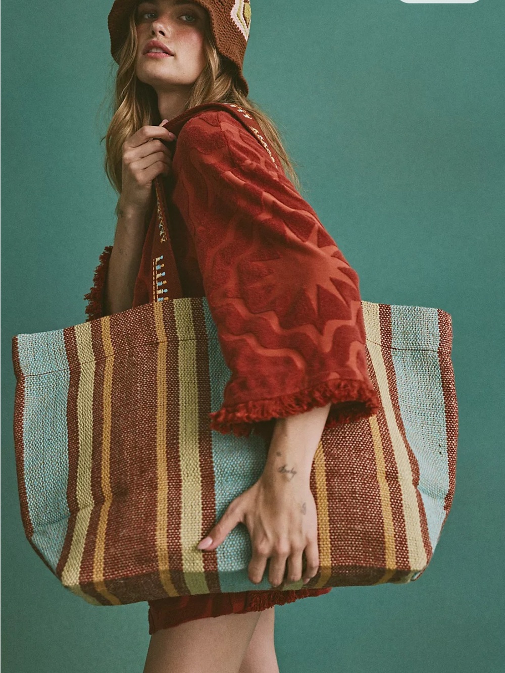 Free People Matthew Williamson x Free People Copacabana Tote in Seafoam